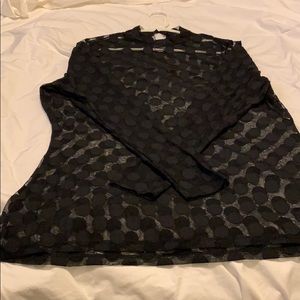 Lane Bryant sheer polka dot blouse